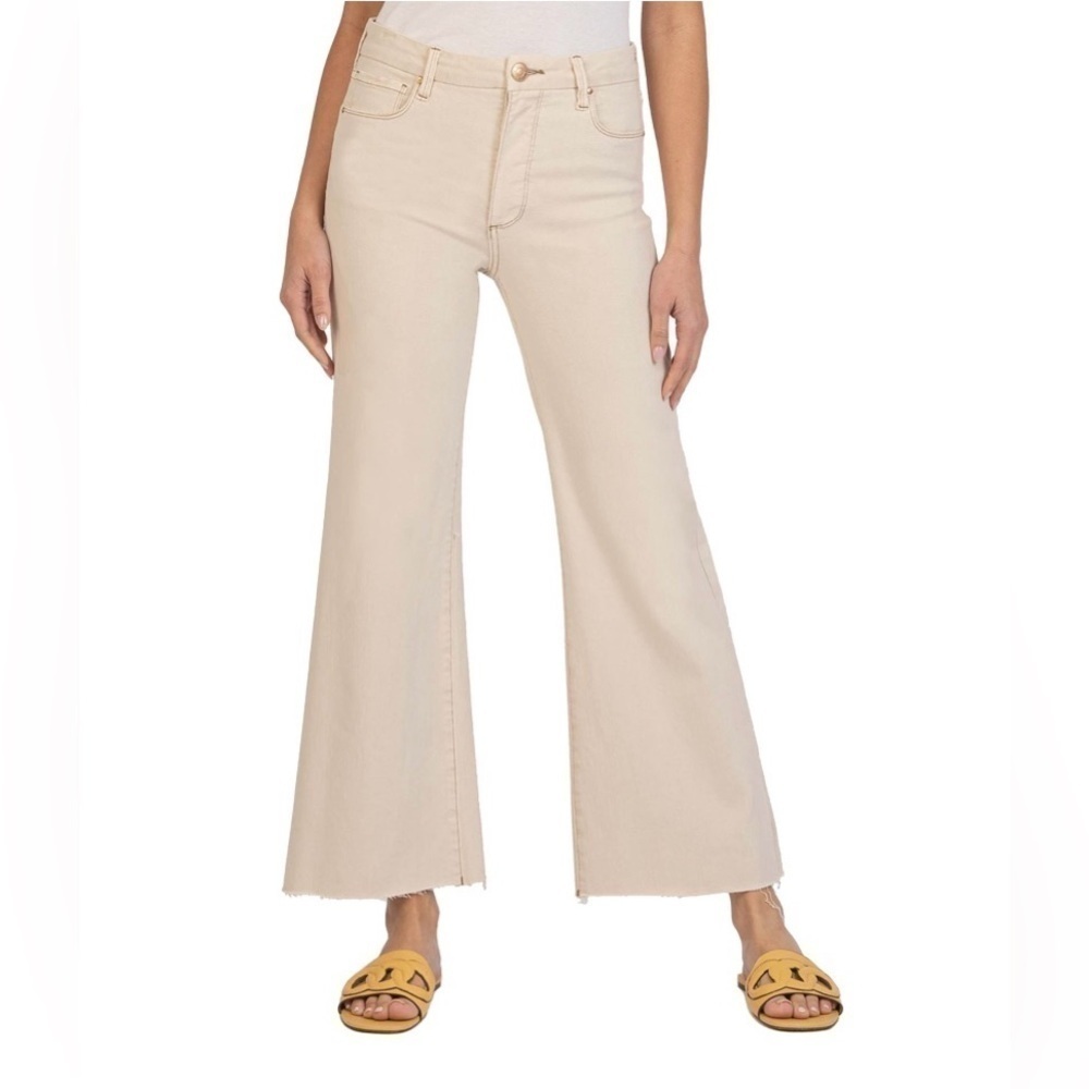 NEW w/TAGS KUT from the KLOTH HIGH RISE MEG FAB AB WIDE LEG in ECRU Size 18P